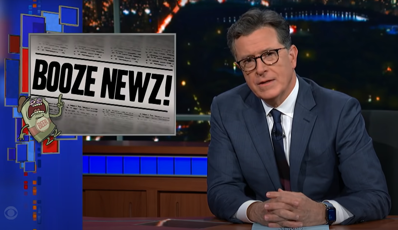 Stephen Colbert announces BOOZE NEWS